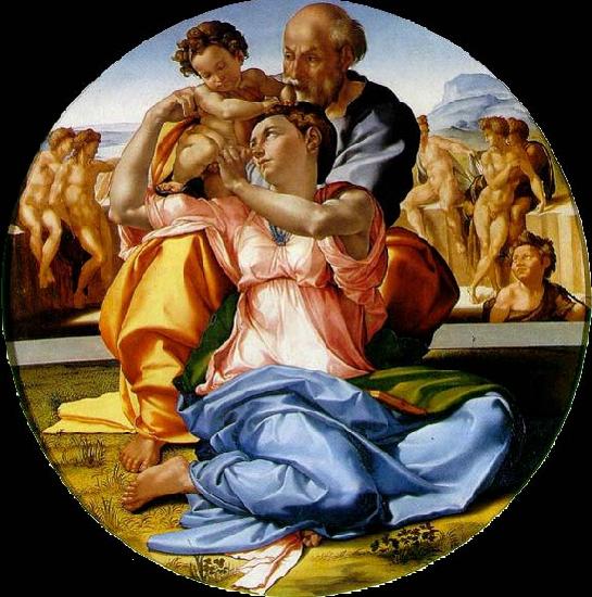 Michelangelo Buonarroti The Holy Family with the infant St. John the Baptist Sweden oil painting art